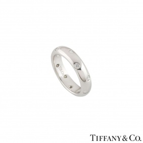 Tiffany & Co. Platinum Etoile Band Ring 0.22ct